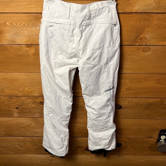 SPYDER Women’s WHITE SKI/SNOW PANT 6 pockets sled riding snowmobile outside - Picture 7 of 13